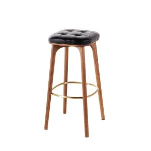 Foshan furniture Ash wood frame leather cushion bar stool