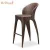 Foshan wholesale all weather new design modern high quality cast aluminum rattan wicker hotel restaurant high bar stool chair