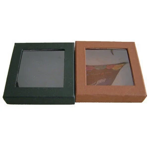 Free samples Charming black luxury cardboard paper decorative pvc window boxes candy paper box for packaging