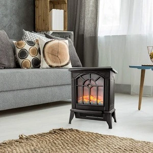 freestanding log effect fireplace heater electric stove fire