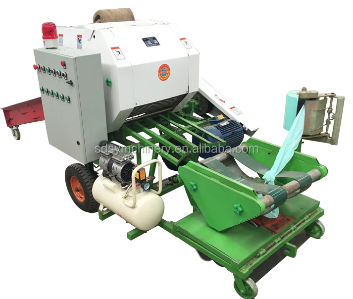 Full automatic mini round hay balers price/silage packing machine hot sale