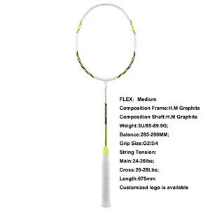 Full Carbon Fiber Badminton Rakcets 3U Graphite Badminton Racquet