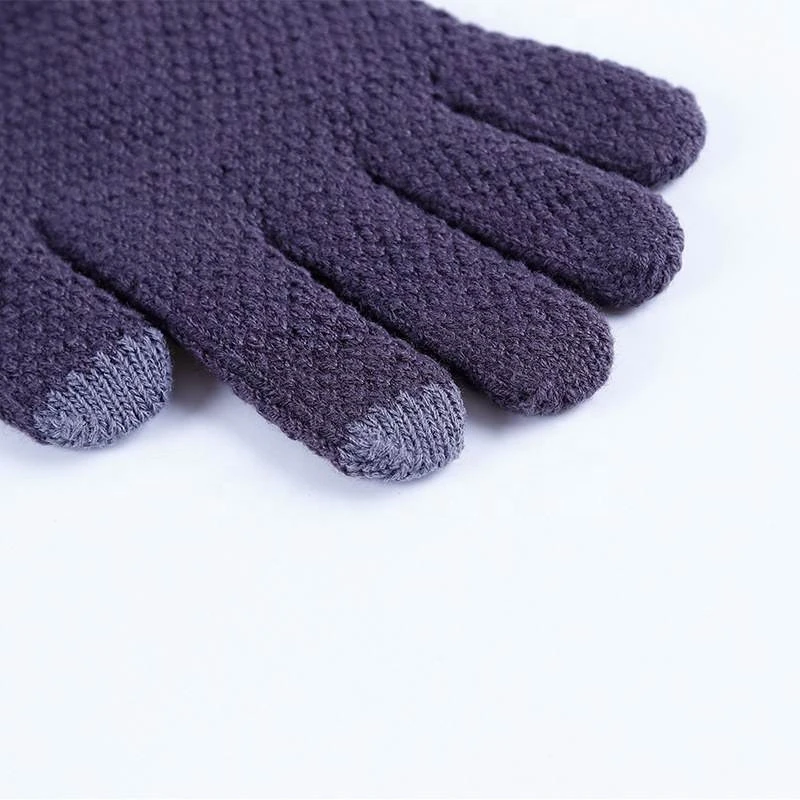 FY fashion  Winter Autumn Men Knitted Gloves Touch Screen Male Thicken Warm Wool Gloves Men Full Finger Mittens