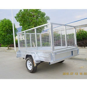 GINO Motorcycle 7x4ft Farm Agriculture Single Axle Full Welded Trailers with Chassis Bar