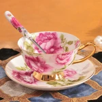gold plated tea and coffee cup set