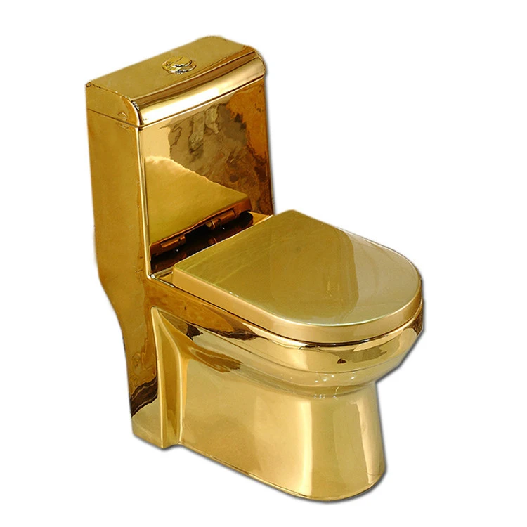 Golden basin ceramic wc bathroom gold pedestal washdown toilet