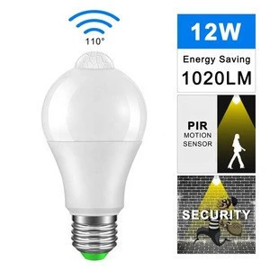 good Price  A60 A19  LED PIR Motion Sensor bulb 12w AC 85-265V Led lamp