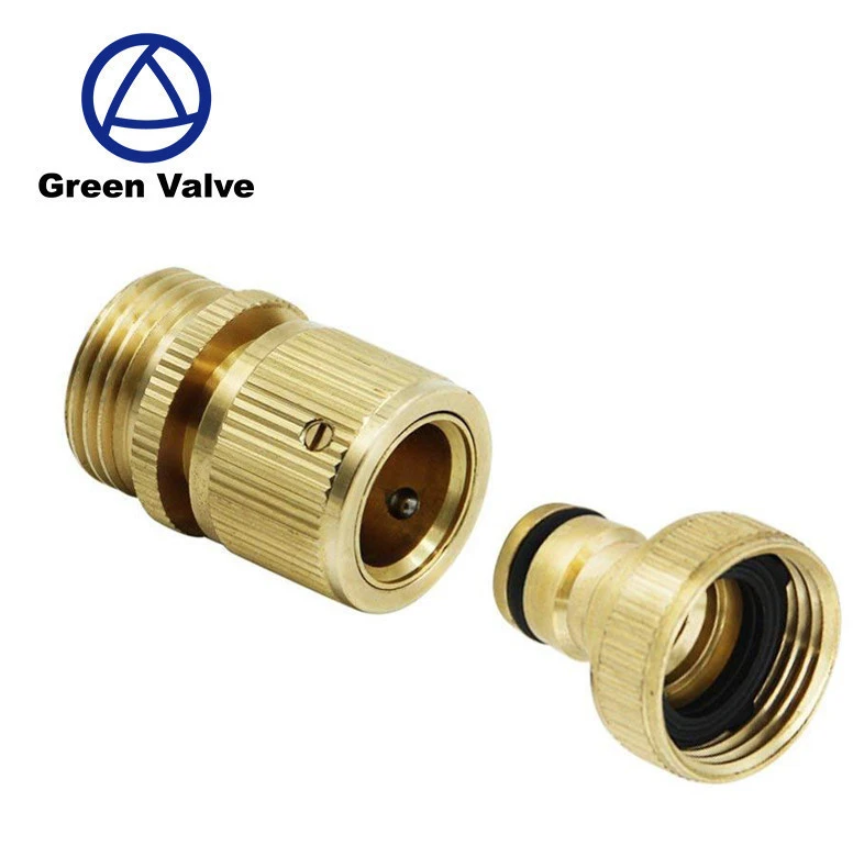 Green Valves High quality 1/2&quot; brass aluminum conduit pipe fitting take off chart union garden hose pipe quick connector