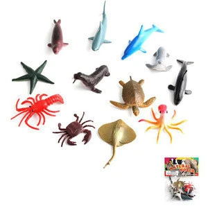 H159 Funcorn Toys Ocean Sea Animal, 12 Pack Assorted Mini Vinyl Plastic Animal Toy Set