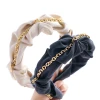 Hair hoop wholesale chain solid color fabric drape hair tie clip hair accessories women