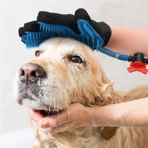 Hand pet shower sprayer gloves dog shower sprayer Dog Cat Massage pet grooming tools