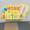 Happy Birthday yard Sign Art Set Blue Honk It&#39;s My Birthday Lawn Sign with Stakes