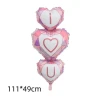 Happy Valentines Day Party Balloons I Love You Heart Shape Globos Decoration Wedding Balloons Festival Foil Air Balloons