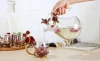 Heat Resistant Borosilicate Glass Enamel  Teapot For Blooming Tea