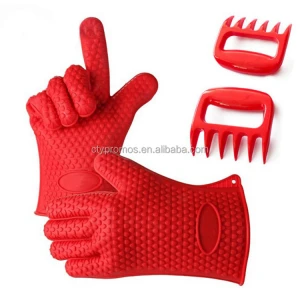 Heat Resistant Silicone Gloves Kitchen Bakeware Oven Mitts Pot Holders Silicone Cooking BBQ Pot Holder Mitt Grill Gloves