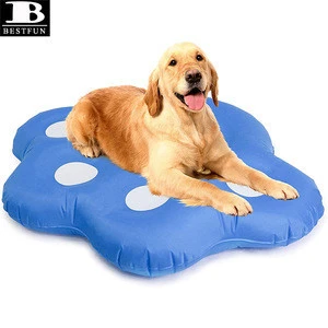heavy duty comfortable fabric dog pool float durable inflatable animal ride on paw raft for pets