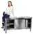 Import heavy duty food grade stainless steel double doors storge kitchen table steel work bench with drawers from China
