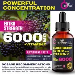 Hempyun- Immune Boost Organic Elderberry Syrup (Extra Strength) Liquid Sambucol Extract