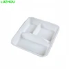 High Quality Biodegradable 3/4/5/6 compartments Disposable Tray Paper Bagasse Food Tray