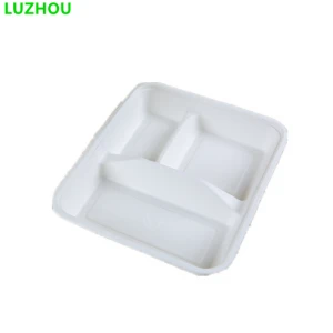 High Quality Biodegradable 3/4/5/6 compartments Disposable Tray Paper Bagasse Food Tray