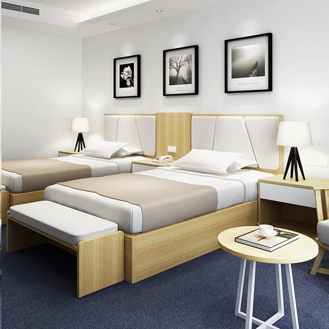 High Quality Cheap 2 Double Beds In Hotel Bedroom Furniture