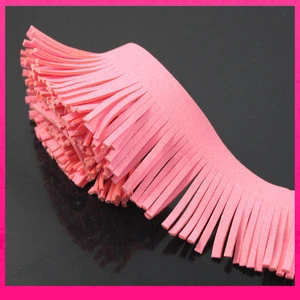 high quality colorful suede leather cord tassel fringe for bags and boots