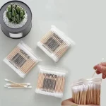 High Quality Disposable Cotton Swab Portable Ear Cleaning 100pcs Double Head Design Wooden Cotton Bud