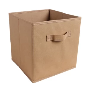 High Quality Foldable Non Woven Fabric Storage Box Toy Reusable Storage Box Custom Cube Chest Basket Home Organizer With Handle