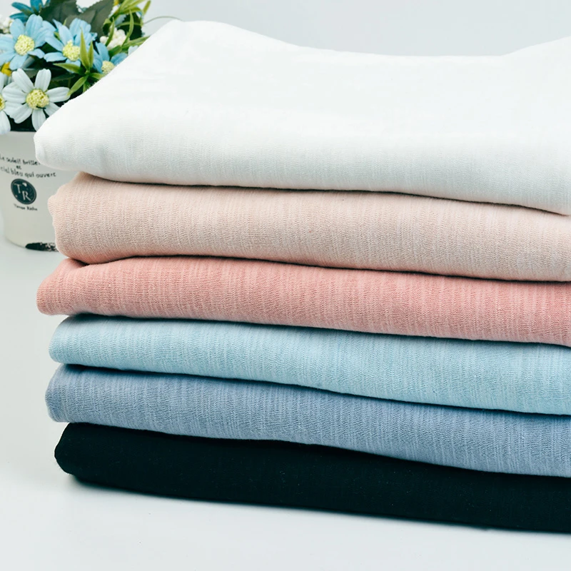 High quality plain dyed slub 16S 100% cotton fabric wholesale