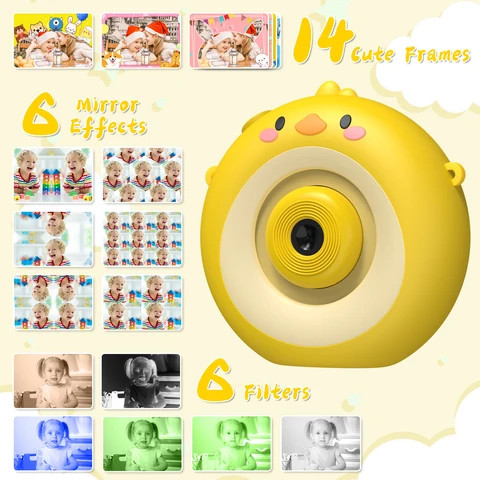 High Quality Plastic 16 Cute Frames 6 Effect 6 Filters Instant Mini Camera Kids