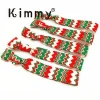 High Quality Red  Emerald  Christmas Hair Elastic Band 5/8" Chevron hair tie Ponytail Holder