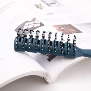 High Quality Rubber Anti- static Nine Row Hair Styling Comb Massage Scalp Hair Brush Oil Head Comb