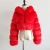 Import High street fashion women soft hand feeling fake fur jacket striped cut short length overcoat new style faux fur coat with hood from China