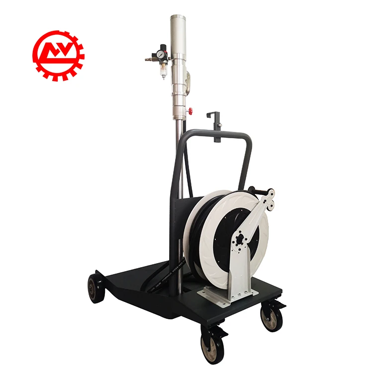 High Viscosity Pneumatic Oil Drum Pump Kit with Cart Trolley and Hose Reel