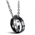 His and Her Anniversary Gift Stainless Steel Jewelry Couple Necklace Set