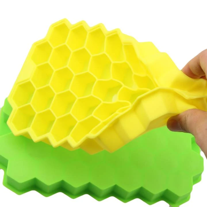 Honeycomb Ice Cube Tray 37 Cubes Silicone Ice Cube Maker Mold With Lids