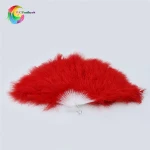 Hot sale colorful hand feather fan for dance party