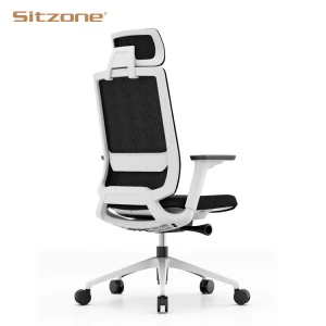Hot Sale Commercial Furniture White height adjustable Ergonomic office chairs Executive Mesh High Back Office Desk Chair sillas