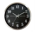 Hot sale decorative modern metal aluminum brand quartz wall clock