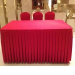 hot sale factory direct sale 100% polyester superior quality decorative table skirt hotelbanquet