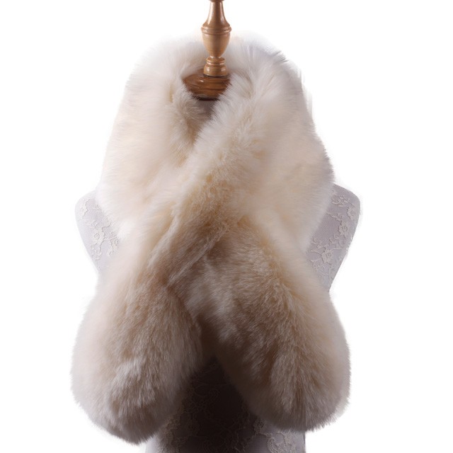 Hot Sale Fashion Ladies Winter Cross Scarf Women Faux Fur Scarf