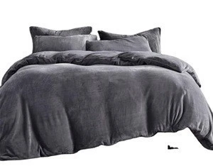 Hot sale latest Design plain gray flannel bedding set