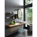Hot Sale Natural Design Solid Wood Countertop Bathroom Vanity