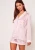 Import Hot Sale Women Striped Pyjama Set Pink Satin Sleepwear Long Sleeve Buttons Pajamas With Elastic Waist Shorts from China