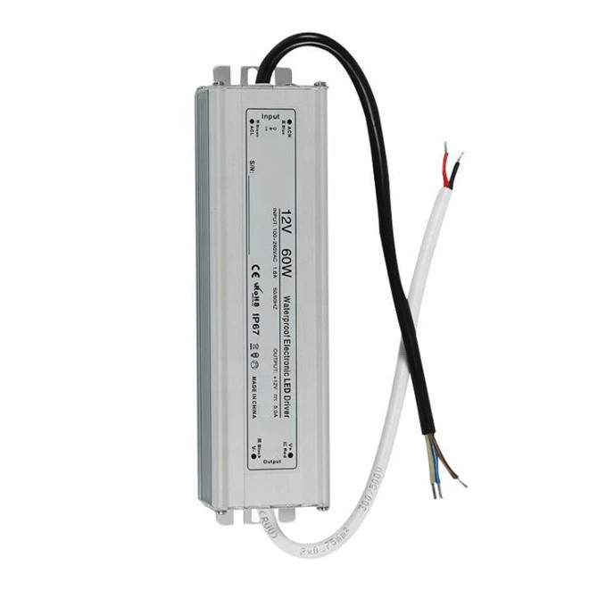 Hot Sell 60W DC12V 5A IP67 Waterproof LED Driver Power Supply AC85-265V 60W Adapter Transformer IP67 LED Power Supply Driver