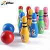 Hot sell colorful kids mini wood bowling ball sets