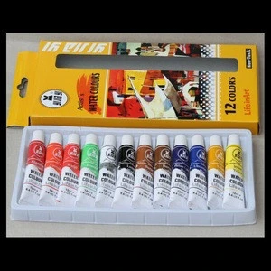 Hot selling 12 color water paint for kids student drawing on canvas paper