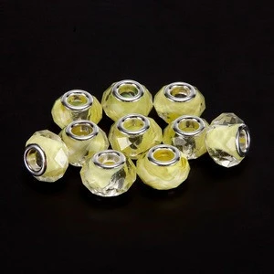 Hot Selling Faceted Lampwork 10 pcs Yellow Color Glass Beads Loose Beads