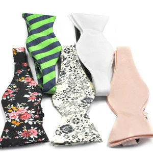 Hot Selling Fashion Wholesale Customized Cheap Printed Cotton Self Business Bow Tie For Men