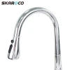 Hot Selling Pull Out Chrome Tap Sink Faucets Hot And Cold Water Single Handle Kitchen Faucet